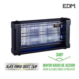 Mata Insetos Elétrico Com 2X6W Tubos Uv 31,6X26,5X10Cm Raio De Ação 340º E Área De Cobertura 50M2 Aprox. Edm