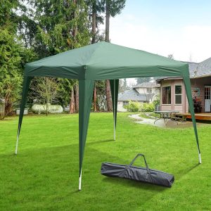 Tenda 3 x 3m Resistente e Dobrável para Exterior – Cor Verde Escuro