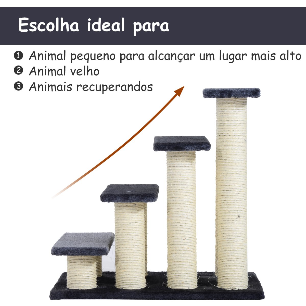 Escada para animais de estimação 60x42x61, Cor Cinza - Image 6