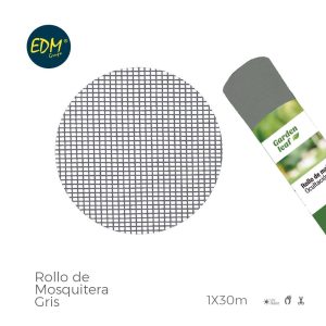 Rolo De Rede Mosquiteira Cinza 1X30Mts Em Fibra De Vidro Revestimento De Pvc Muito Resistente E Facil De Colocar