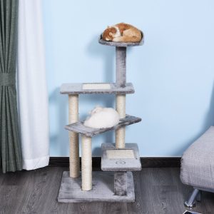 Arranhador 3 Plataformas para Gatos de Madeira 48x48x99,5cm