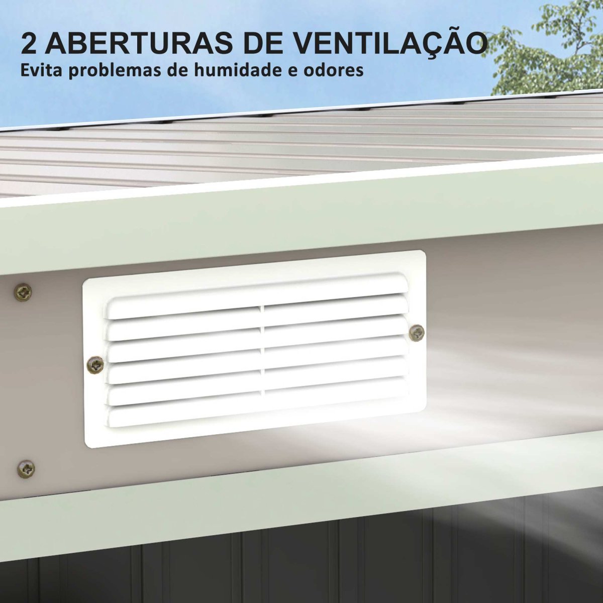 Abrigo de Jardim 213x130x172 cm Cinza Claro - Image 8
