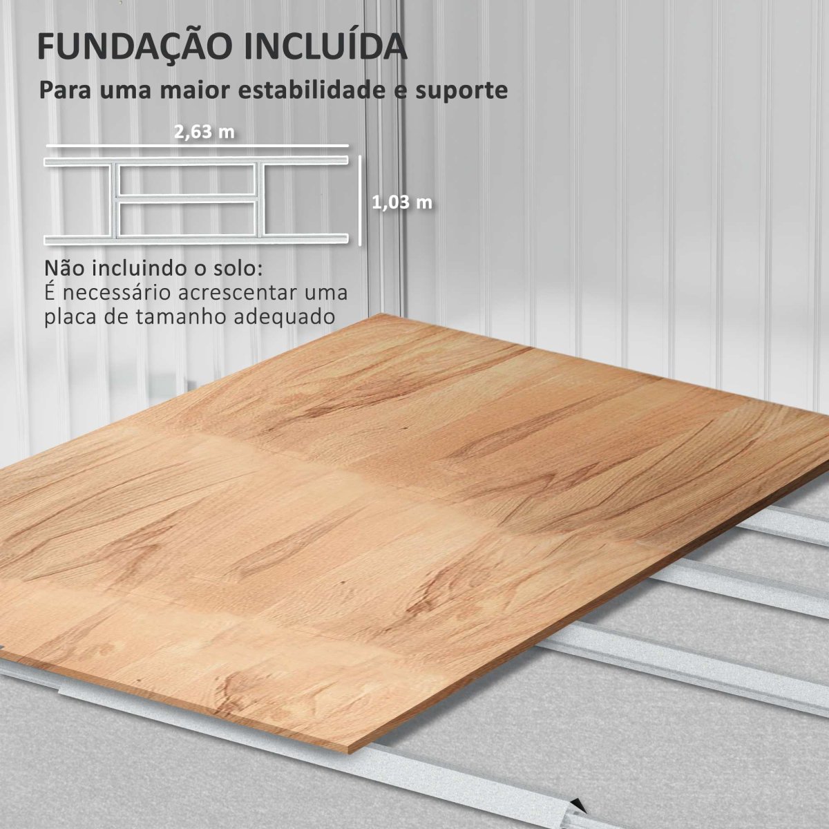 Abrigo de Jardim Exterior Abrigo e Jardim Metálico para Armazenamento de Ferramentas com Base de Reforço Incluída e 4 Janelas 277x195x192 cm Cinzento - Image 7