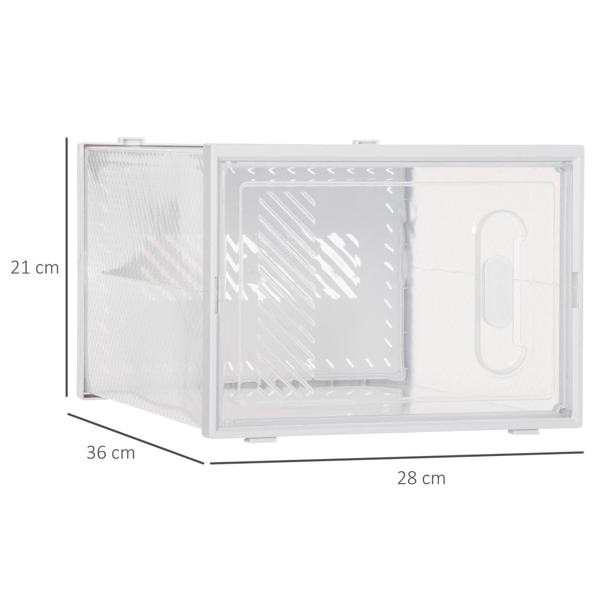 Armário Modular de Plástico, Sapateira Modular com 18 Cubos, Portas Magnéticas, Organizador de Sapatos 28x36x21cm Transparente - Image 4