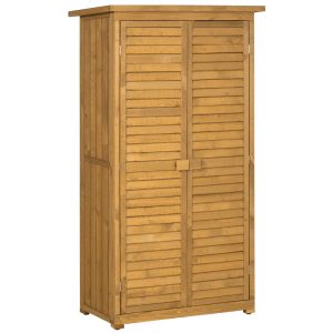 Armário de Madeira 87×46,5x160cm com 2 Portas e 2 Prateleiras