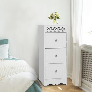Armário de armazenamento Multifuncional com 3 Gavetas – Medidas 29.8×29.8×68.5 cm