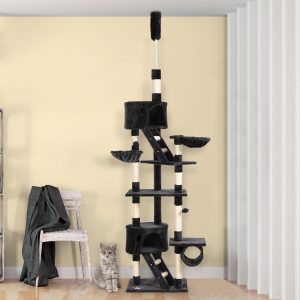 Árvore arranhador para Gatos, 60x45x240-260 cm Cinza Escuro