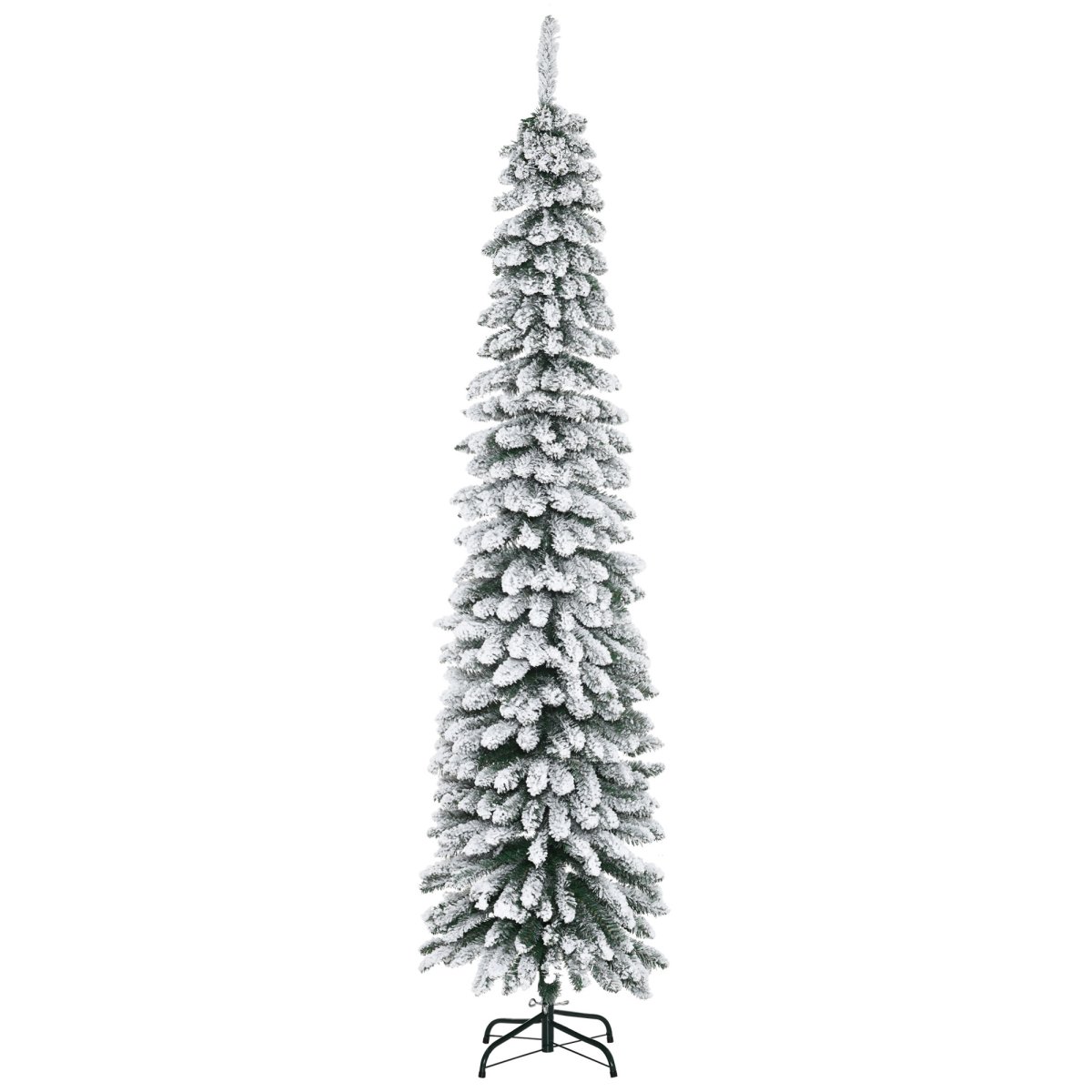 Árvore de Natal Artificial 210cm com Neve com 490 Ramos, Folhas de PVC, Base Dobrável e Suporte Metálico Verde - Image 3