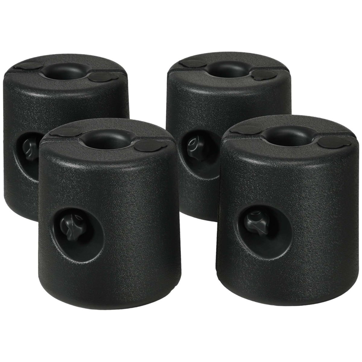 Conjunto de 4 Pesos para Tendas Dobráveis, com Maçanetas de Fixação Ø24×25,5 cm Preto