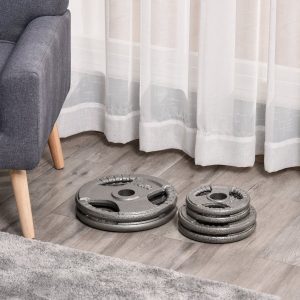 Conjunto de 6 Discos de Peso 35kg Discos Olimpicos de Ø5,4cm para Treinar em Casa Academia