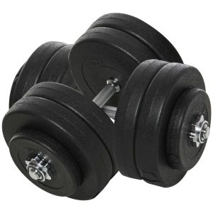 Conjunto de Halteres 8x5kg 4×1,5kg e 2 Barras Total 50 kg para Treinos em Casa