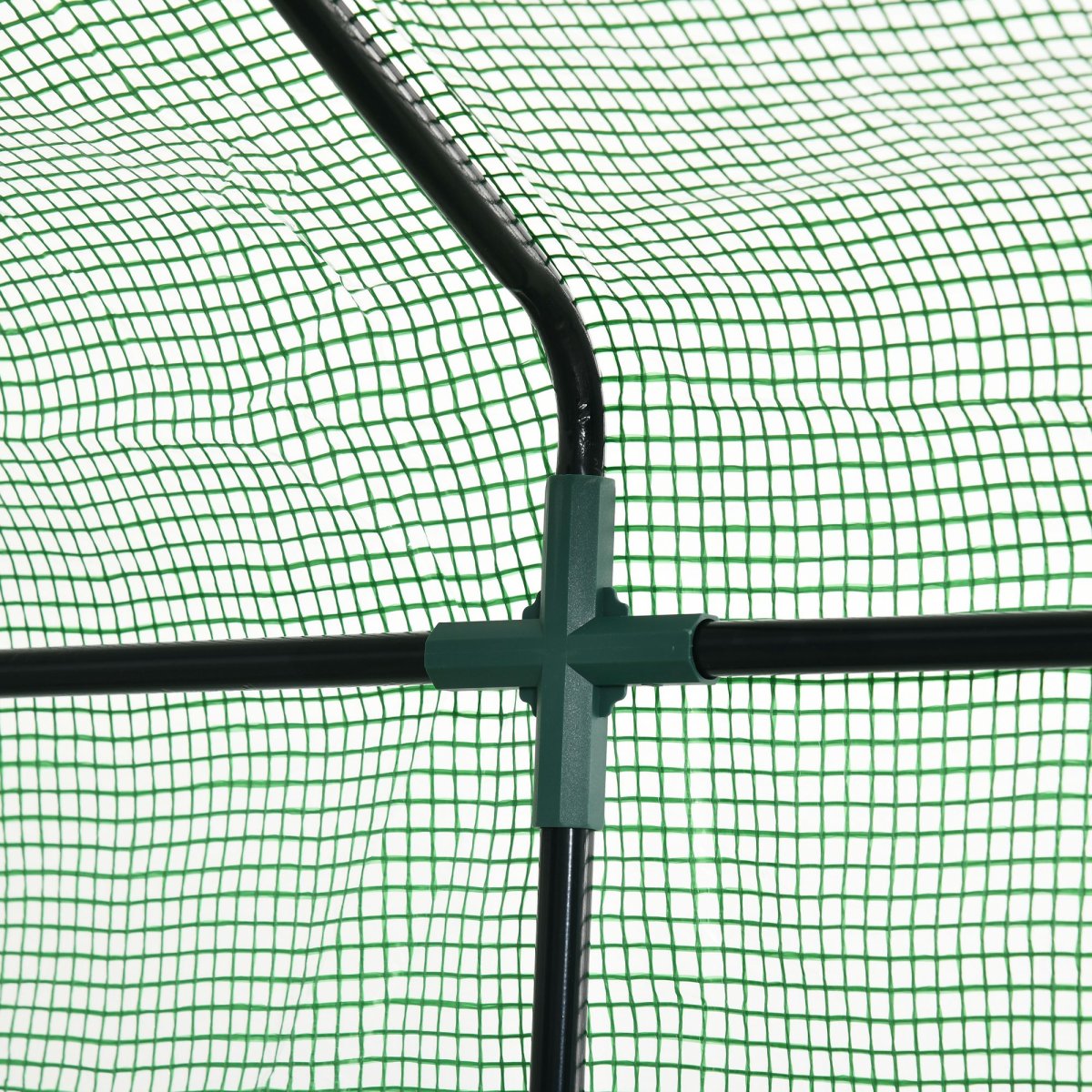 Estufa de Jardim com Prateleiras 143x138x190cm Estrutura de Aço para Jardinagem Verde - Image 9