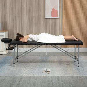 Marquesa Dobrável Portátil com Altura Ajustável em 7 Posições e Estrutura de Liga de Alumínio para Fisioterapia 186x71x62-83cm