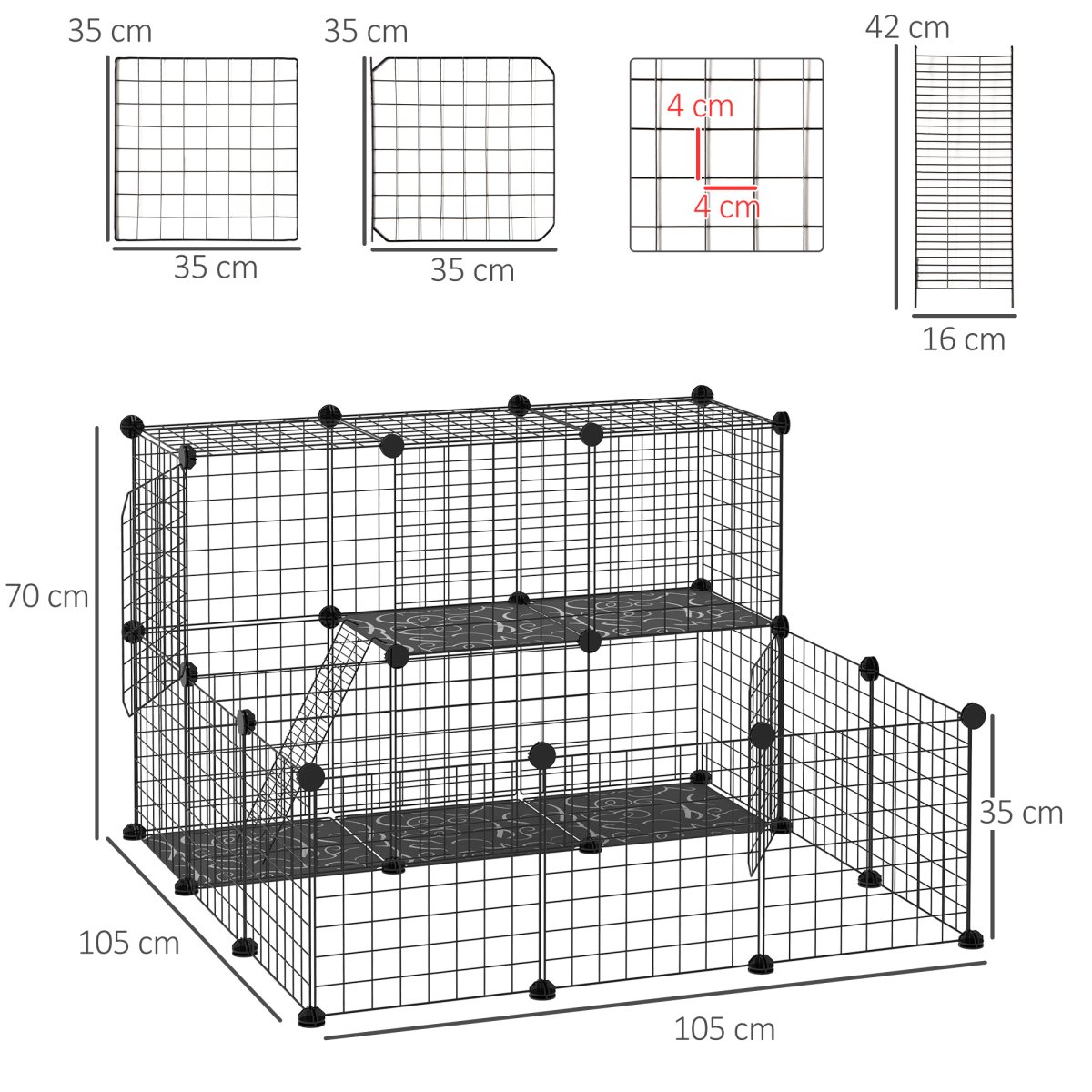 Parque para Animais de Estimação com Grade Metálica Gaiola Modular - Image 4