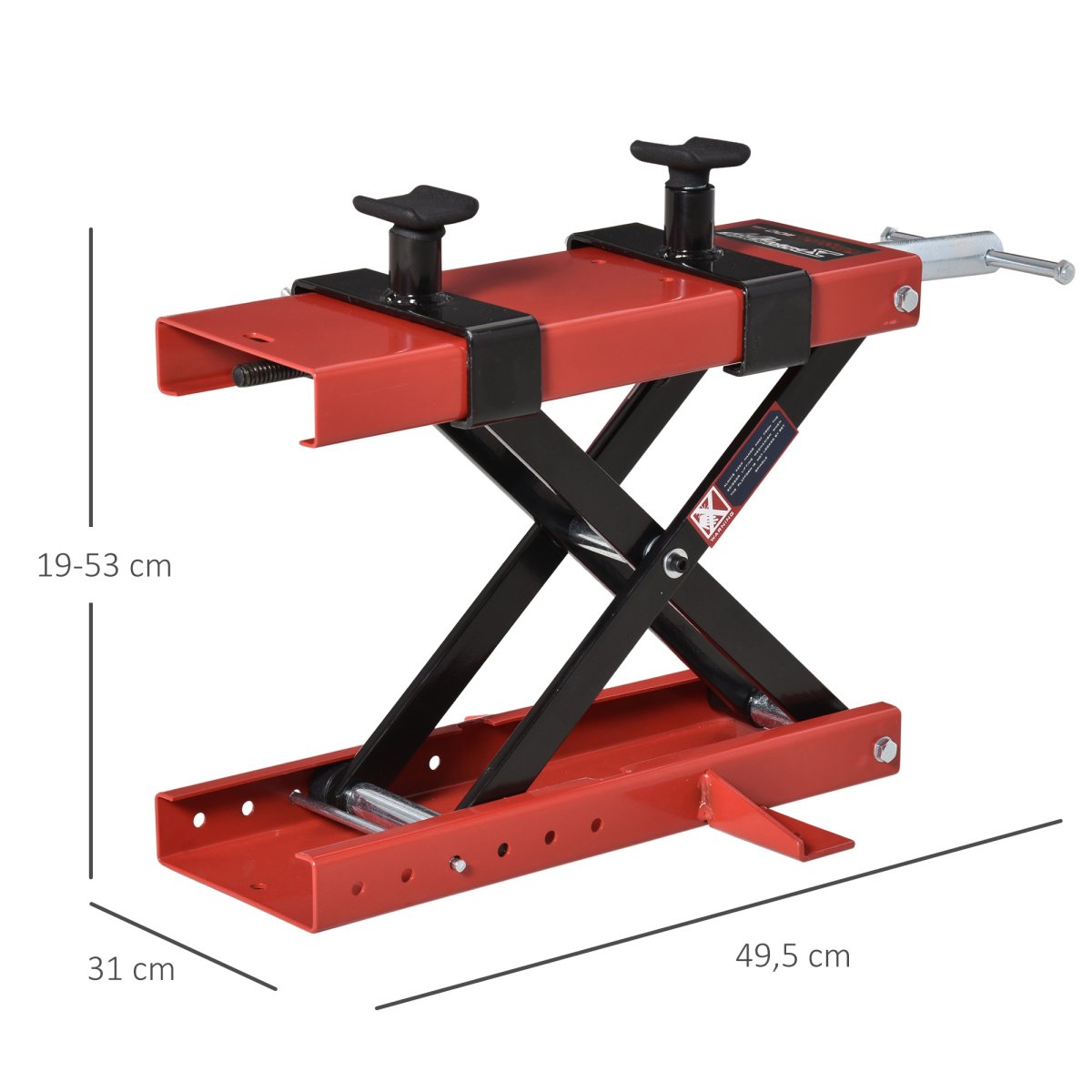 Plataforma Elevadora para Motocicletas com Altura Ajustável Carga Máxima 500kg – Preto e Vermelho - Image 4
