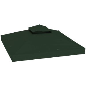 Toldo de Substituição para Pérgola 3×3 m com Teto Duplo Proteção UV 30+ Verde